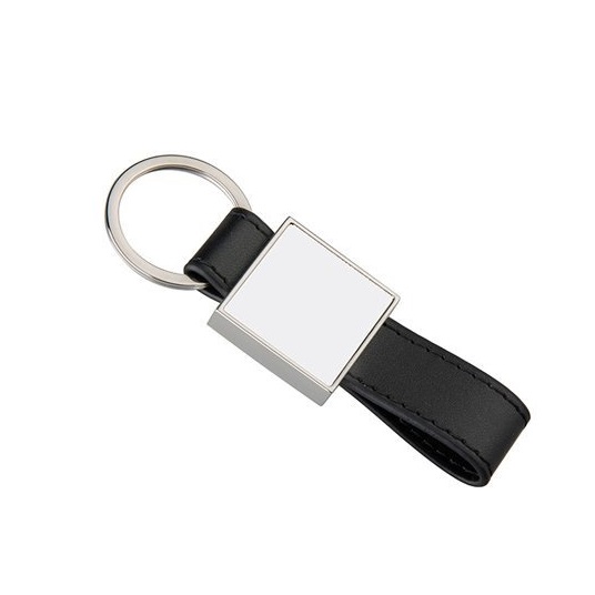 Square eco leather keychain for printing